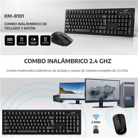 TECLADO MOUSE KM8101 INALAMBRICO GENIUS